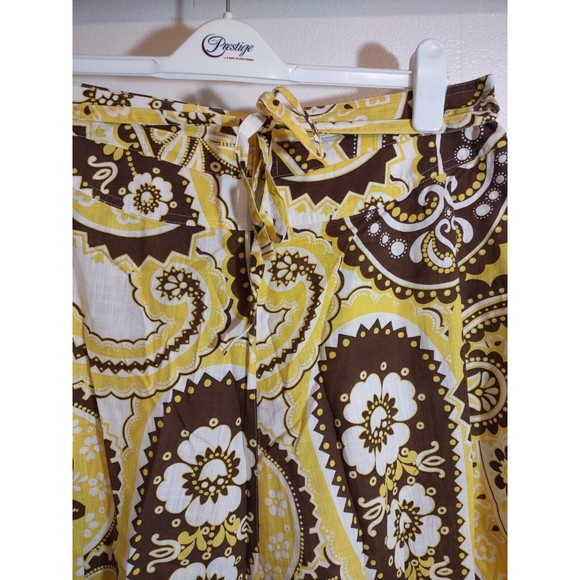 Talbot's Women's 10 Yellow Brown Skirt Geometric Groovy Vintage - Picture 7 of 10